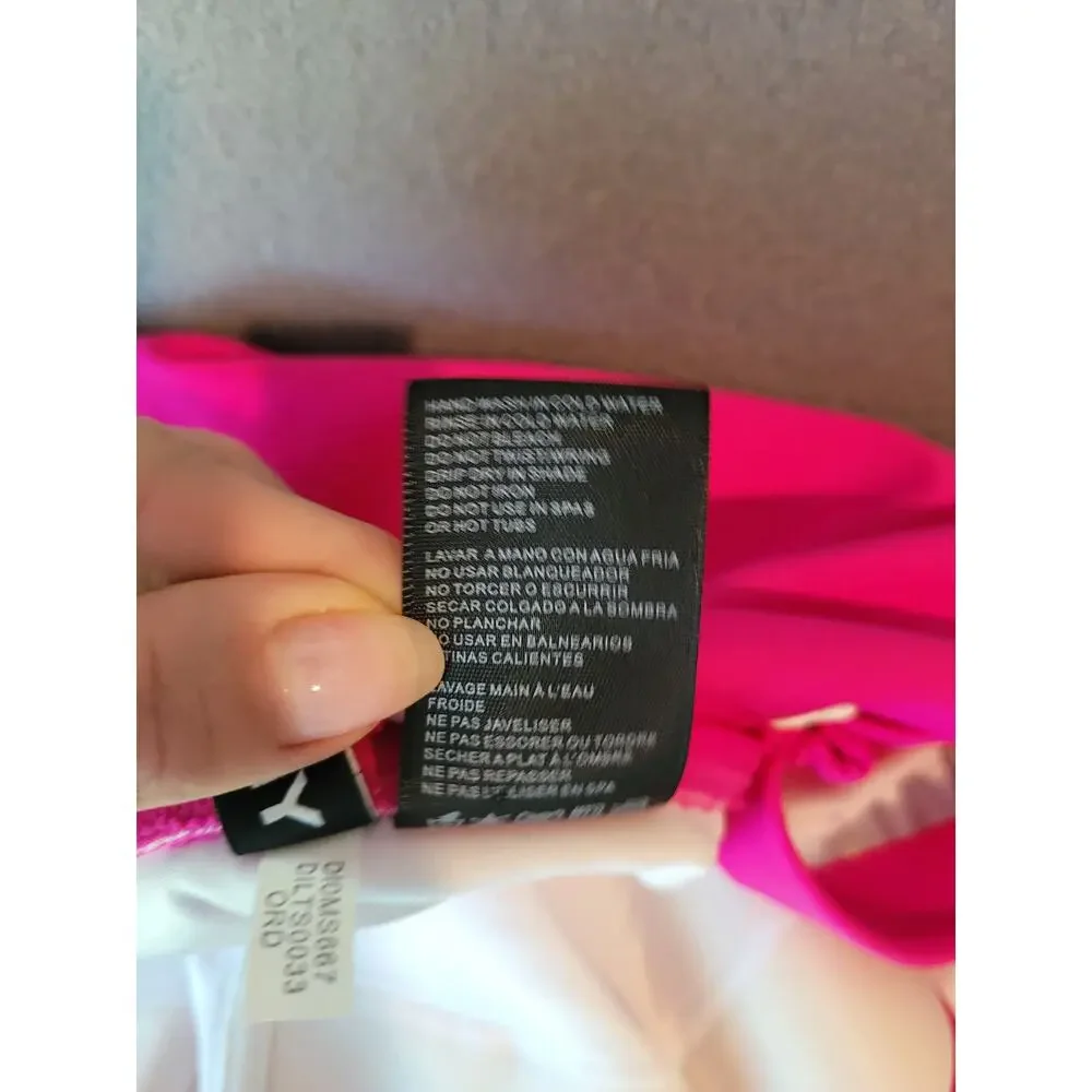 DKNY Plunge One Piece Swimsuit 8 NWT Pink Resort Vacation Slimming Summer Swim - Picture 16 of 16